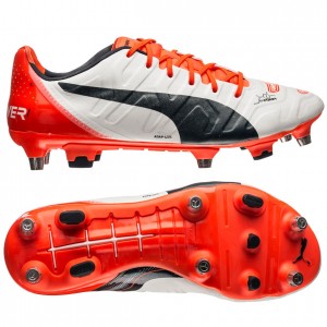 Puma evoPOWER 1.2 SG Hvid-Navy-Orange fodboldstøvler