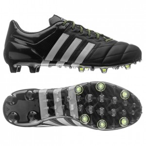 Adidas Ace 15.1 FG-AG sort-grå skind fodboldstøvler