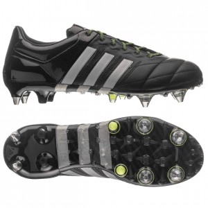 Adidas Ace 15.1 SG sort-grå skind fodboldstøvler