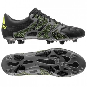Adidas X 15.1 FG-AG sort-grå skind fodboldstøvler