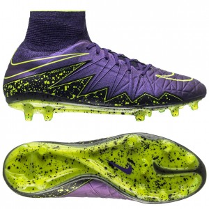 Nike Hypervenom Phantom II FG Lilla-Sort-Neon fodboldstøvler