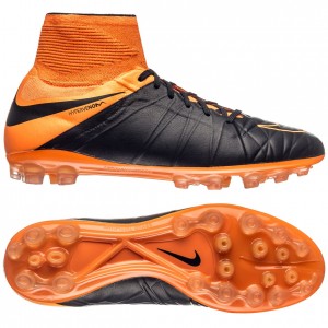 Nike Hypervenom Phantom II Skind AG Sort-Orange fodboldstøvler