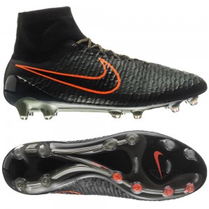 Nike - Magista Obra FG Sort:Grøn:Orange - fodboldstøvler