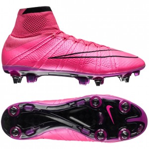 Nike Mercurial Superfly SG-PRO Pink-Sort fodboldstøvler