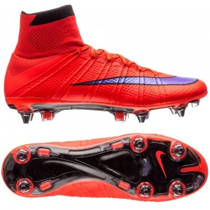 Nike - Mercurial Superfly SG-PRO Rød:Lilla:Sort - fodboldstøvler