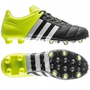 adidas - Ace 15.1 Skind FG:AG Sort:Gul:Hvid - fodboldstøvler