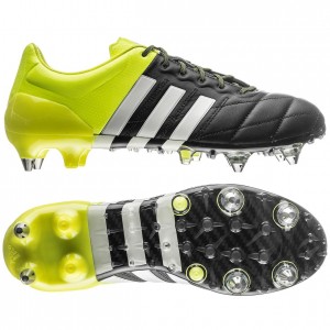 adidas - Ace 15.1 Skind SG Sort:Gul:Hvid - fodboldstøvler