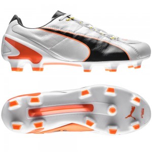 Puma King II EF+ FG Hvid-Sort-Orange fodboldstøvler