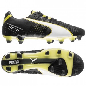Puma King II FG Sort-Hvid-Gul fodboldstøvler