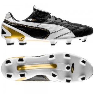 Puma King SL Classico FG Sort:Hvid:Guld