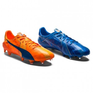 Puma evoSPEED SL Tricks H2H FG Orange-Blå fodboldstøvler
